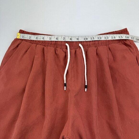 Mens Shorts Size XL Casual Rust Color Pockets Elastic Waist Drawstring - Picture 7 of 9